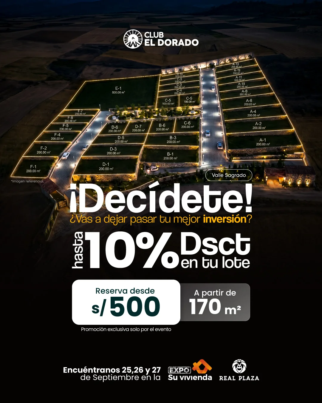 ¡Tu lote en Club El Dorado con 10% de descuento!